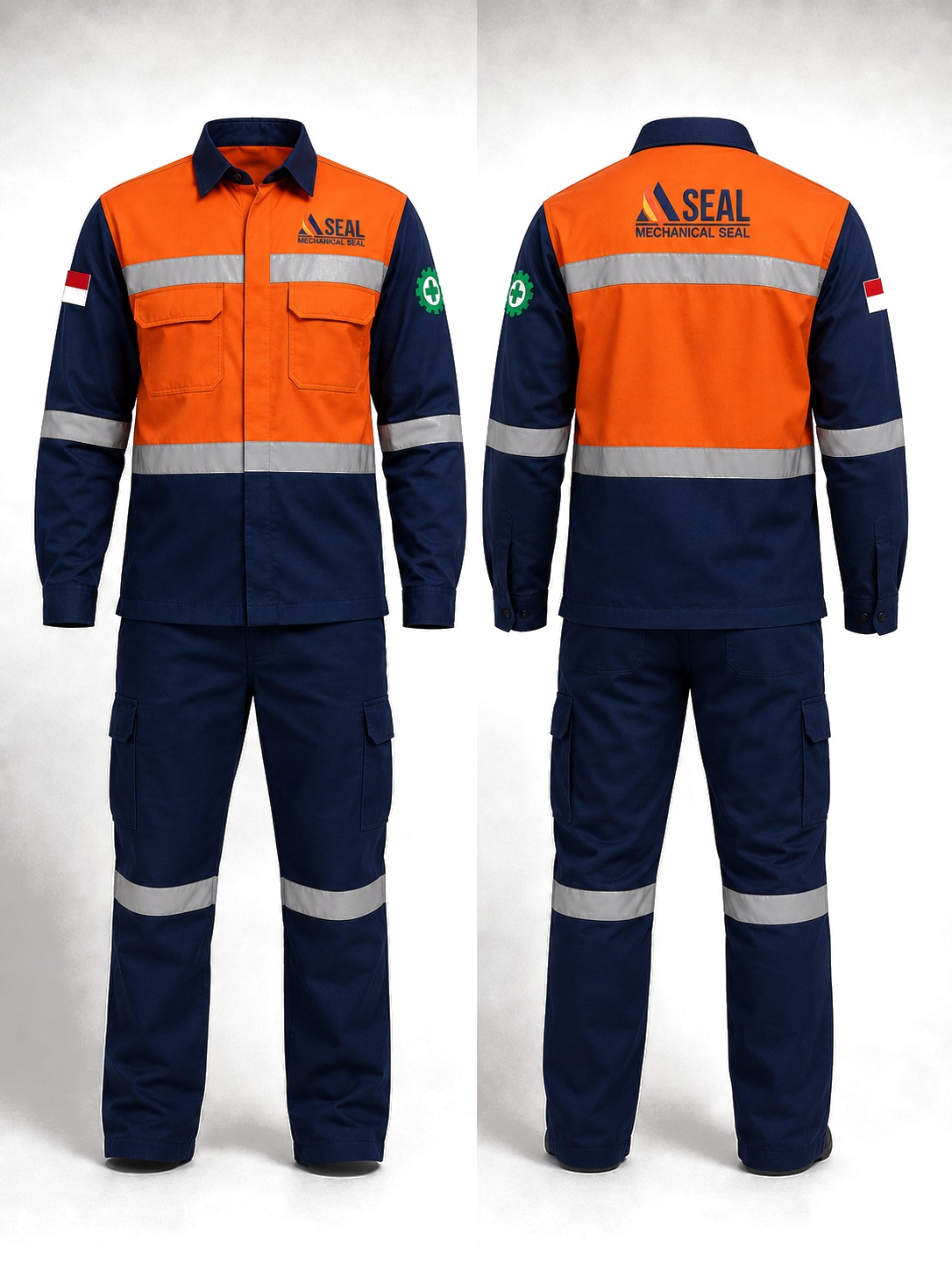 Seragam Antibara - Seal Mechanical Seal, tampak depan dan belakang